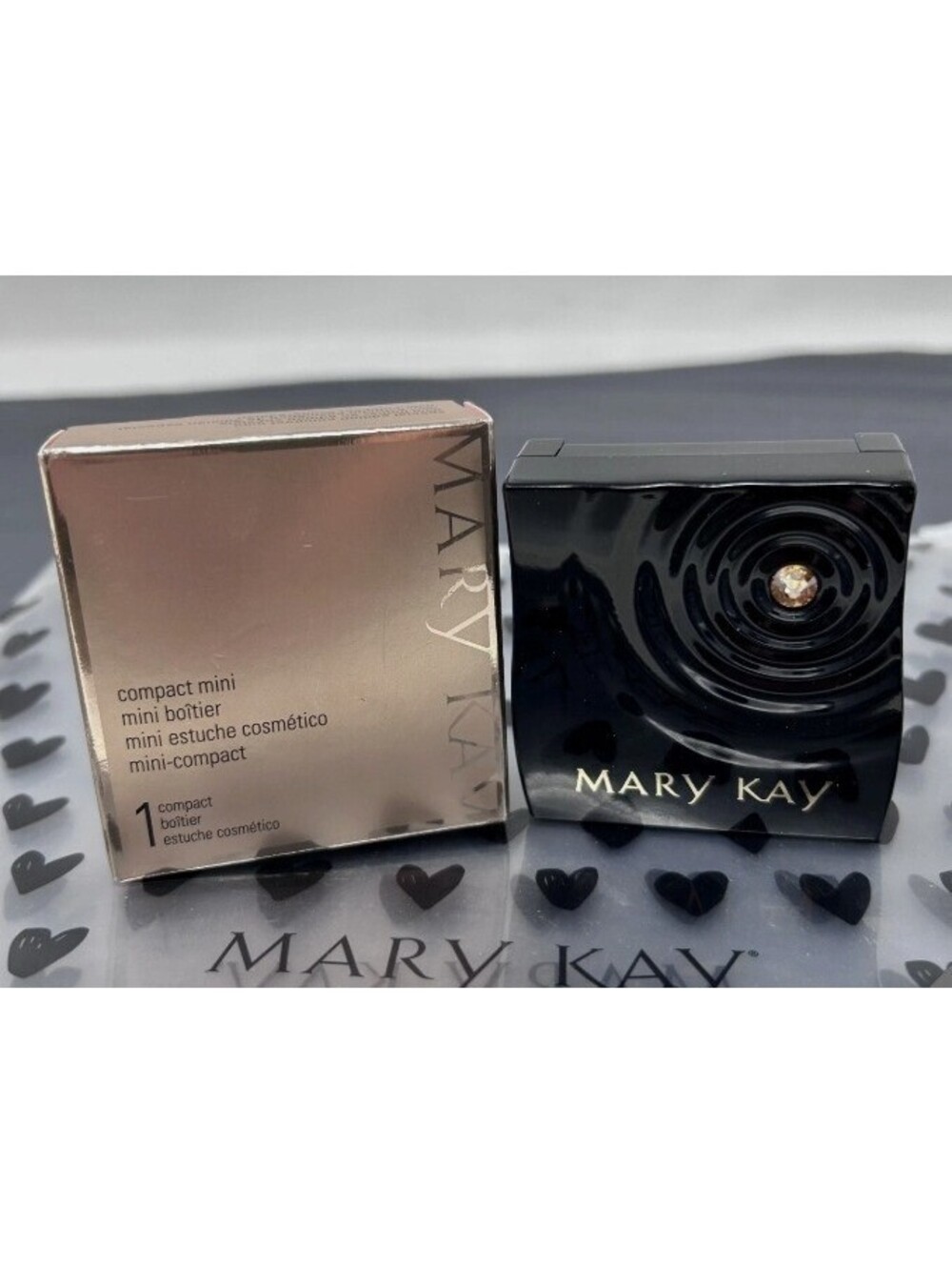 New Mary Kay Compact Mini Magnetic Special Edition Bling Gold Box NIB